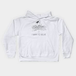 I Want to Belive - Shadow Ship Over a Road - White - Sci-Fi Kids Hoodie